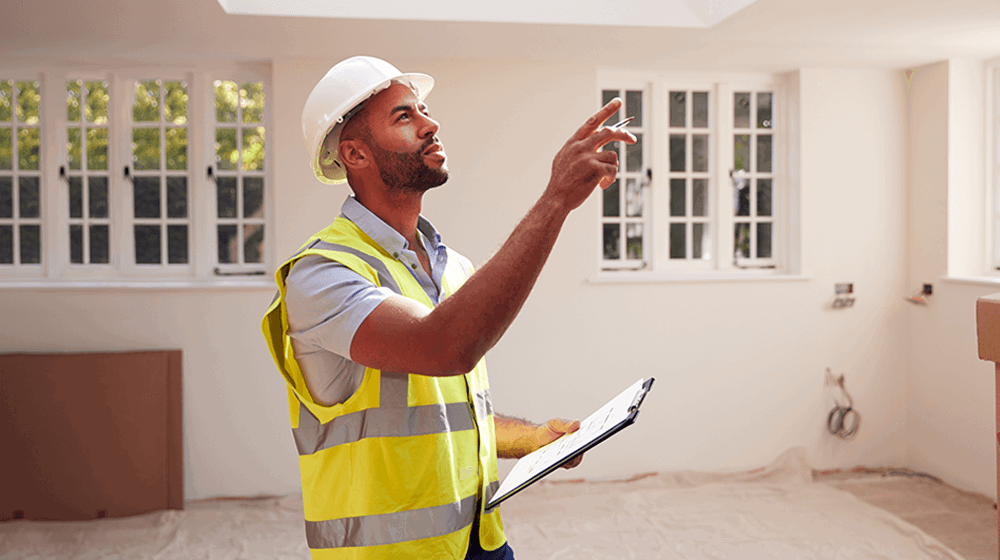 Home inspector at work